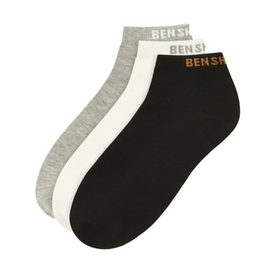 Ben Sherman - Sneaker-Socken für Herren/Damen Unisex (3er-Pack) (Schwarz/Weiß/Grau)