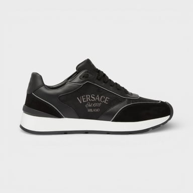 Versace Herren Leder-Mix Sneaker Schwarz