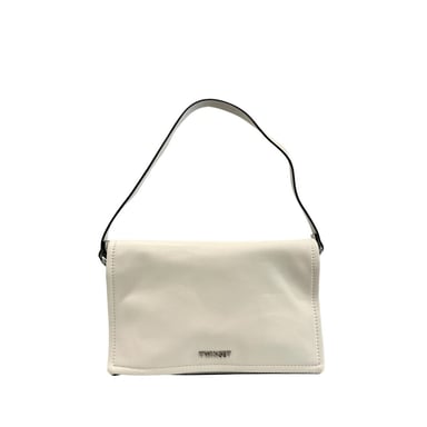 Twinset Weißes PU Damen Schultertasche