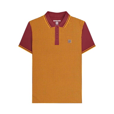 Lambretta - Poloshirt für Herren (Burgunderrot/Gold)