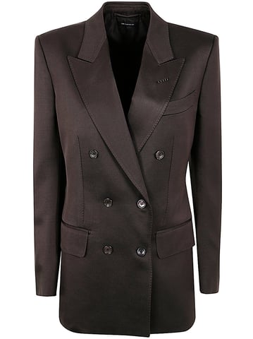 Seiden- und Woll-Twill Doppelreiherjacke