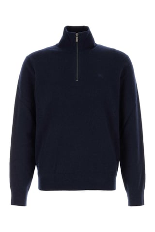 Dunkelblauer Stretch-Kaschmirmix-Pullover