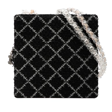 Gebrauchte Tweed- und Harz-Reißverschluss-Shopper-Tasche