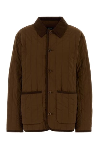 Braune Stretch-Nylon Leone Jacke