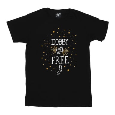 Harry Potter - "Dobby Is Free" T-Shirt für Mädchen (Schwarz)