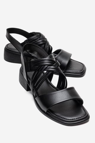 Forever & Always Leder-Sandale mit mehreren Riemen (Damen) - Schwarz