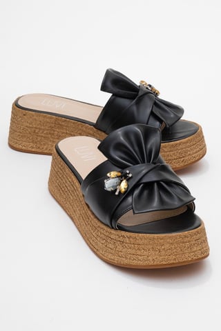 Shara Braided Bow & Bee Schnalle Plateau Sandale