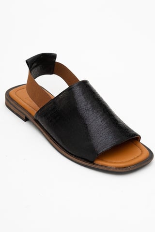 Fuela Leder Elastic Flach Sandalen (Women)