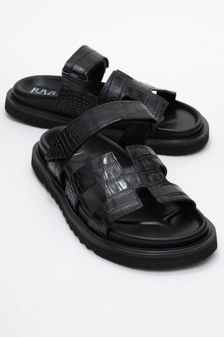 Loana Leder Slide Sandale