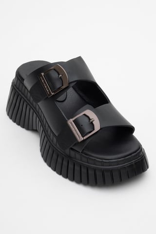 Joanes Leder Two-Strap Plateau Sandale (Women)