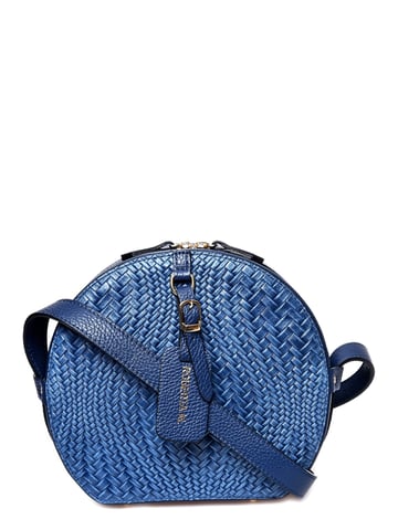 Roberta M Blau Rindsledertasche