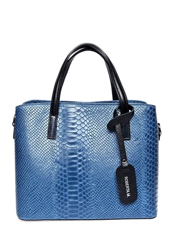 Roberta M Blau Rindsledertasche