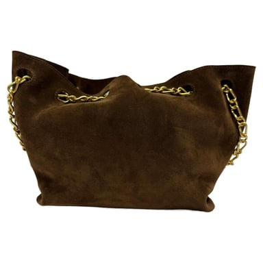 Nanushka Kette Gurt Tote Bag aus braunem Wildleder