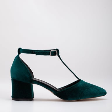 Anicette Samt Mary Jane Absatzschuhe