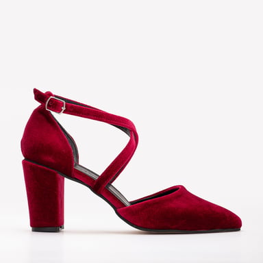Sina Überkreuz-Absatzschuhe mit Perlen