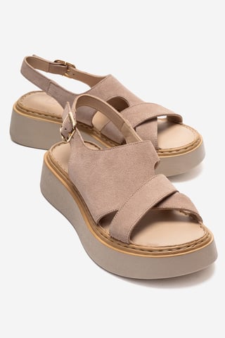 Vien Leder-Plateau-Sandale (Damen)