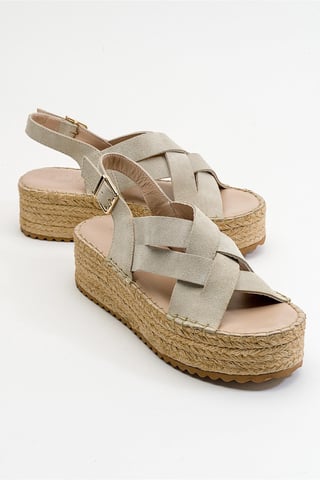 Lontano Wildleder Leder Plateau Sandale (Damen)
