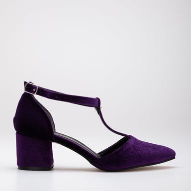Anicette Samt Mary Jane Absatzschuhe