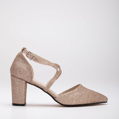 Sina Überkreuz-Absatzschuhe mit Perlen