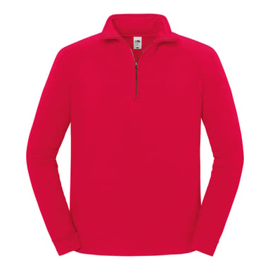 Fruit of the Loom - "Iconic Premium" Sweatshirt für Herren, mit kurzem Reißverschluss (Rot)