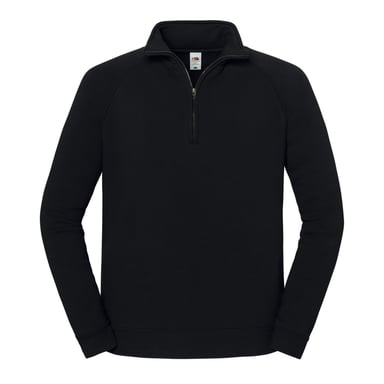 Fruit of the Loom - "Iconic Premium" Sweatshirt für Herren, mit kurzem Reißverschluss (Schwarz)