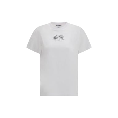 Ganni Weißes Baumwoll-T-Shirt