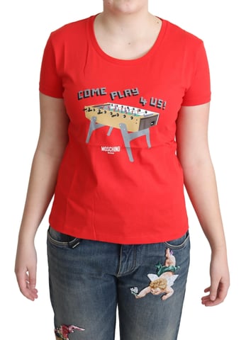 Moschino Tsh5061 Tischfußball T-Shirt Rot