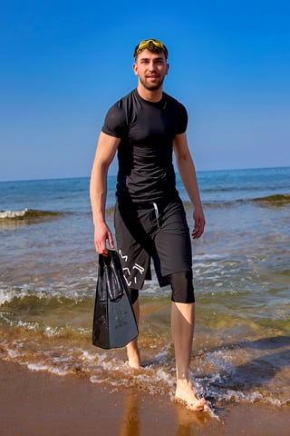 Marina Black Modest Herren-Badeshorts