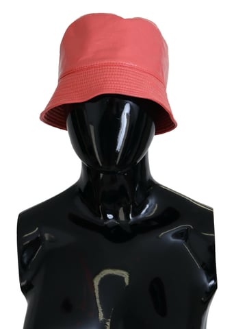 Dolce & Gabbana Pfirsich Stepp-Kunstleder Damen Bucket Cap Hut