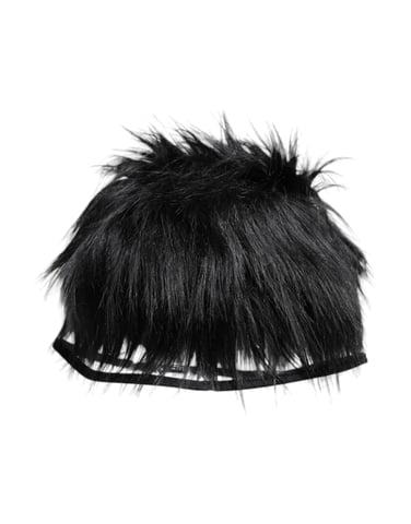 Dolce & Gabbana Schwarzer Kunstfell Bucket Hat