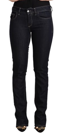 GF Ferre Schwarze Baumwoll-Stretch Niedrigbund-Skinny-Jeans