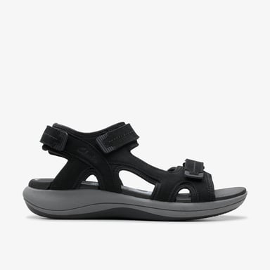 Mira Freie Schwarze Nubuk-Sandalen