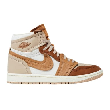 Nike - "Air Jordan 1" Sneaker für Damen, Leder, Hoch geschnitten (Braun)