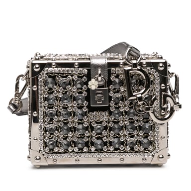 Gebrauchte, mit Strass verzierten Jacquard Dolce Box Bag
