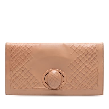 Gebrauchte Nappa-Präge Intrecciato Turnlock Clutch