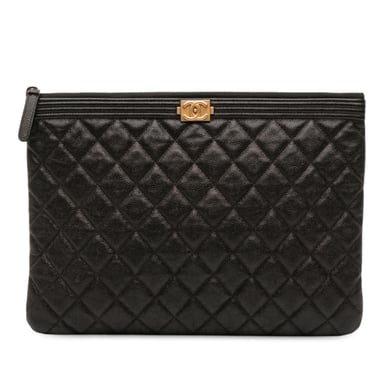 Gebrauchte mittelgroße gesteppten Kaviar Boy O Case Clutch