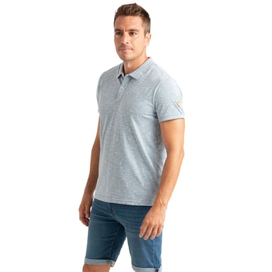 Herren Poloshirt mit Kurzarm und Flammenstruktur und Print PRI2645