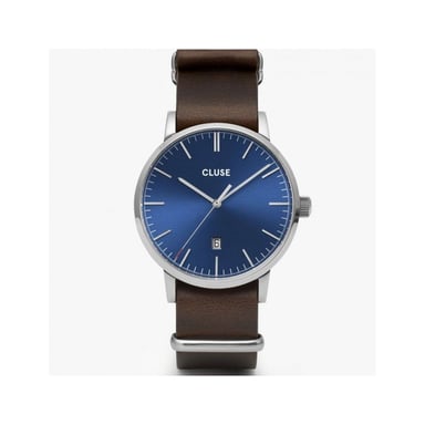 Cluse Braune Leder-Armbanduhr