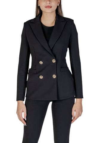 Schwarz Slim Fit Doppelreiher-Blazer