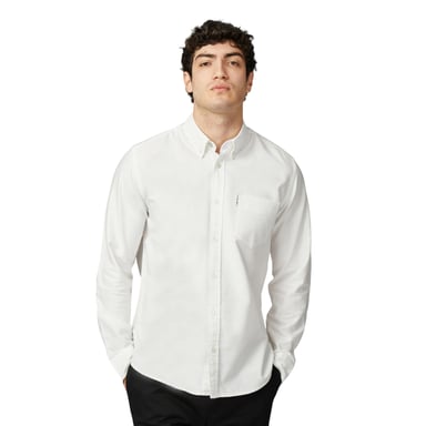 Ben Sherman - Hemd für Herren, Oxford-Stil, Langärmlig (Weiß)