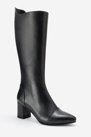 Osmera Leder Blockabsatz Kniehoher Stiefel