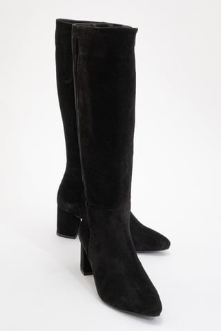 Sejas Leder Blockabsatz Knieholer Stiefel (Damen)