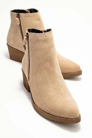 Jayer Leder Doppelreißverschluss Blockabsatz Stiefel (Damen)