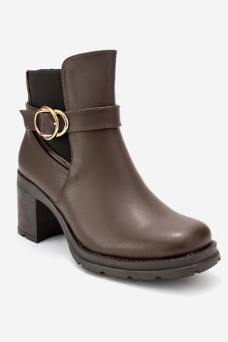 Heile Schnallen-Blockabsatz-Stiefel (Damen)