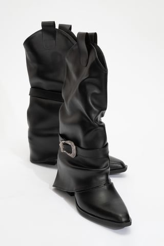 Okus Schnalle Blockabsatz Stiefel