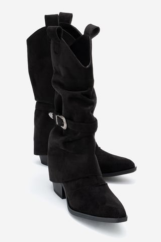 Okus Schnalle Blockabsatz Stiefel