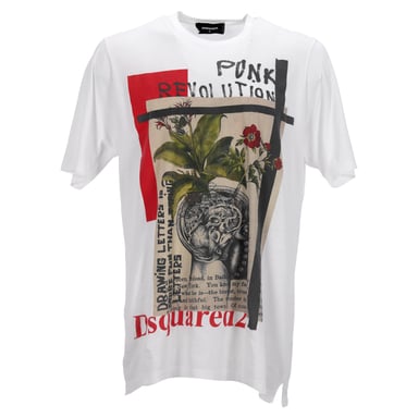 Dsquared2 bedrucktes T-Shirt aus weißer Baumwolle
