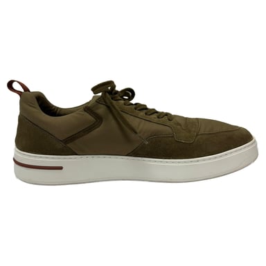 Loro Piana Newport Sneakers aus olivfarbenem Polyester