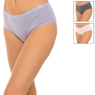 Packung mit 3 D4H01 Baumwollunterhosen für Frauen