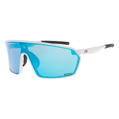 GOG Eyewear Freya Unisex-Sportsonnenbrille mit ZEISS-Spiegel- und hydrophober Beschichtung, UV400 - Weiß